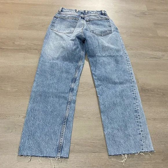 Decade Studio Size 29 (Measures 27) Bonnie High Rise Button Fly Jeans Cut Bottom - Picture 2 of 8